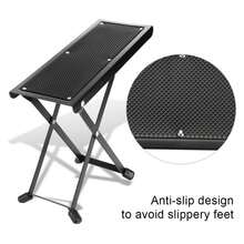 Guitar Footrest, Non-Slip Foldable Guitar Foot Stool Adjustable Height Footrest Stool - Black - View 6