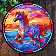 1pc Horse Pattern Garden Suncatcher Decor, Acrylic Sun Catcher Wall Window Yard Tree Ornament For Outdoor Indoor Home Decorations - Pattern 01 - View 3