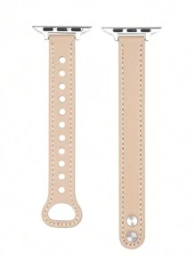 1pc/Box Slim Leather Strap Compatible With Apple Watch Band 42mm 38mm 40mm 41mm 44mm 45mm 46mm 49mm Fashion Smart Watch Replacement Watch Strap For Series Ultra2 Ultra SE2 SE 11 10 9 8 7 6 5 4 3 2 1 For Women As A Gift For Students Returning To School