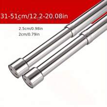 1pc Wardrobe Telescopic Clothes Hanger Rod (31-51 Inches) - White - View 2