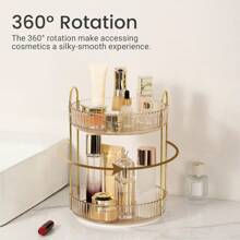 2層浴室櫃台收納架,化妝品護膚品收納盒,可放香水,浴室收納盒 - 2層 - 查看 2