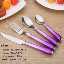 4-24入組不銹鋼匙,刀,叉餐具套裝,易攜帶餐具禮品盒 - 彩色 - 查看 2