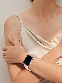 1入組粉色矽膠運動智能手錶帶,適用於Apple Watch帶38mm40mm41mm42mm44MM45mm49mm,適用於系列Ultra/SE/8/7/6/5/4/3/2/1,中性 - 粉色 - 查看 6