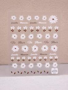 1片3d白色山茶花日式仿真花式指甲貼紙,用於美甲 - 彩色 - 查看 4
