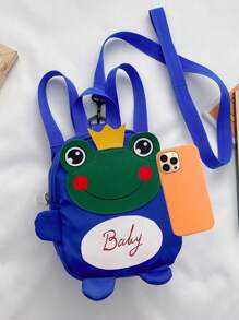 可調節撞色兒童背包 - 藍色 - 查看 2