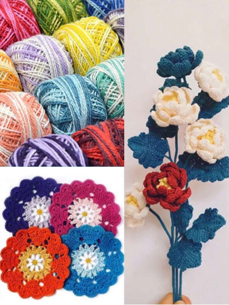 Size 8 Lace Thread 16pcs Two-Color Knitting Crochet Yarn/Micro Hook Yarn - Multicolor - View 1