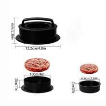 1 件漢堡派壓榨機、廚房派機、牛肉派壓榨機、飯糰和年糕壓榨機 Diy 工具、創意漢堡工具 - 黑色 - 查看 3