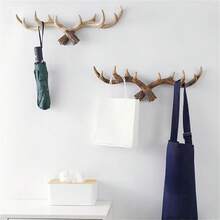 1pc Creative Deer Antlers Wall Hook, American Style Home Personalized Deer Head Wall Mounted Storage, Living Room Wall Decor - Multicolor - View 8