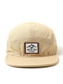 1 pieza Gorra de béisbol de estilo americano hip-hop y vintage con visera plana y diseño de remiendos, ideal para skateboarding o uso casual en el trabajo