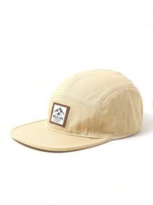 1 pieza Gorra de béisbol de estilo americano hip-hop y vintage con visera plana y diseño de remiendos, ideal para skateboarding o uso casual en el trabajo