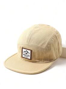 1 pieza Gorra de béisbol de estilo americano hip-hop y vintage con visera plana y diseño de remiendos, ideal para skateboarding o uso casual en el trabajo