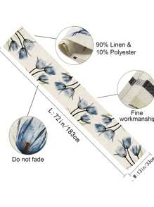 春季鬱金香花卉印花餐墊、桌巾、亞麻桌旗,適合餐廳、客廳、電視櫃和辦公室 - 彩色 - 查看 2