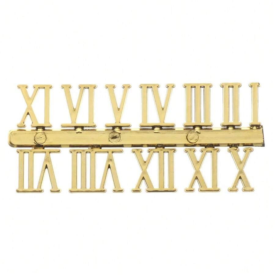 1 Set Gold Roman Numeral Plaques - Gold - View 1
