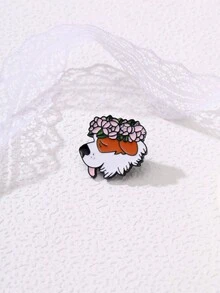 新款花狗系列設計徽章卡通可愛風格胸針 - 小動物胸針 - 查看 2