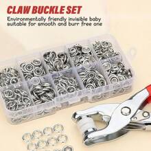 102入組金屬按扣及配件,備有鉗子和收納盒,適用於diy工藝、衣物、帽子和縫紉