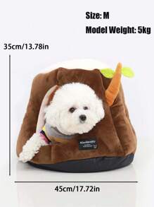 BLACKPUPPY Pet Bed For Small And Medium Dogs And Cats, Self-Warming Cat Cave With Removable Cushion - Brown - View 4