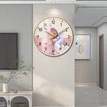 1pc 12 Inch/30cm Creative Wall Clock For Living Room/Bedroom/Home/Restaurant/Study/Entryway, Modern Simple Style With Quartz Movement, Silent Non-Ticking, Scandinavian Fashion Design - Pink - View 4