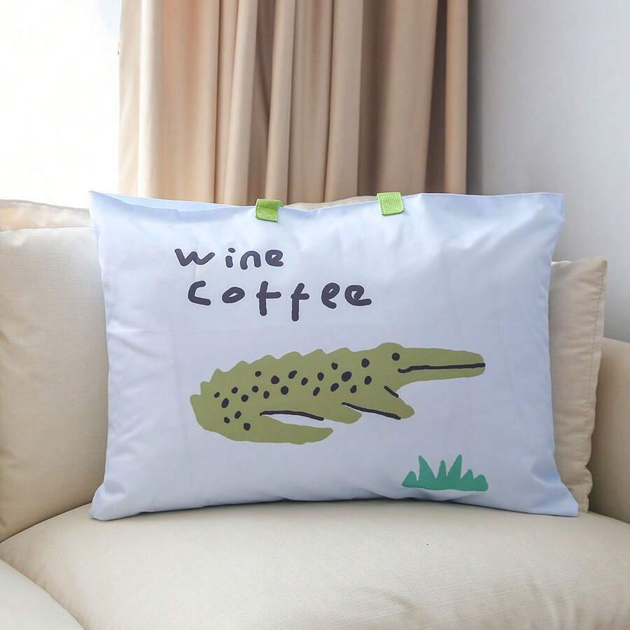 1只卡通印花牛津布防水手提收納袋,耐用大容量 - 淺藍色 - 查看 1