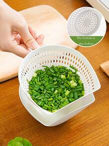 1入組蔬果雙層漏斗,簡約設計,廚房濾網適用於沖洗和瀝干 - 白色 - 查看 9