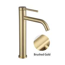 ULA 一組 G1/2 面盆水槽浴室水龍頭檯面安裝冷熱水混合水龍頭啞光金面盆水槽水龍頭起重機 - 金色 - 查看 1