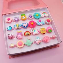 Random Send 10pcs/Set Girls Multicolor Lovely Food Fruit Ring Princess Dress Up Accessories Gifts Without Box - Multicolor - View 2