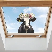 1 件手繪花環動物牛牆貼 - 彩色 - 查看 1