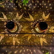 1個蜂鳥型太陽能燈,防水掛式金屬裝飾性led燈,適用於戶外花園草坪後院前廊作為男女禮物 - 銅色 - 查看 10