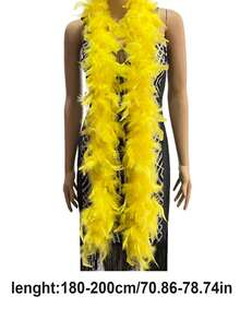 1條鬆軟的火雞羽毛圍巾,聖誕裝飾品,羽毛圍巾羽毛斗篷適用於生日派對,diy手工藝品家庭舞會,火雞羽圍巾適用於聚會,萬聖節,婚禮,音樂會和家庭裝飾,舞會婚禮舞臺表演,狂歡節服飾及配件,派對用品,聖誕禮物,聖誕裝飾（黃色） - 黃色 - 查看 2