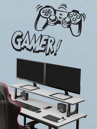 Game Controller Peel And Stick Wallpaper, Self-Adhesive Vinyl Gamer Room Decor For Boys, Gamer Wall Decals, Video Game Room Decor, Gamer Decor For Boys Room, Wall Art Decorations For Kids Boys Bedroom