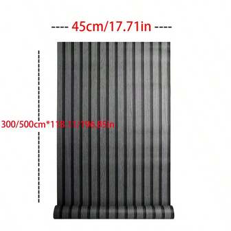 單卷45cm/17.72in*300cm, 500cm/118.11, 196.85in Pvc自粘式壁紙,現代極簡風格條紋線條感,適用於客廳電視背景牆、臥室讀書房壁紙裝飾即貼貼紙