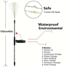 Solar Garden Lights Solar Firework Lights, 1 Pack 210 LEDs 8 Lighting Modes Solar Lights Outdoor Waterproof For Garden Patio Walkway Pathway Party Wedding Decorative Colourful - Color - View 11
