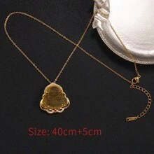 1pc Fashionable Pendant Necklace For Women, Daily Wear, Light Luxury And Niche Design - Pink - View 5