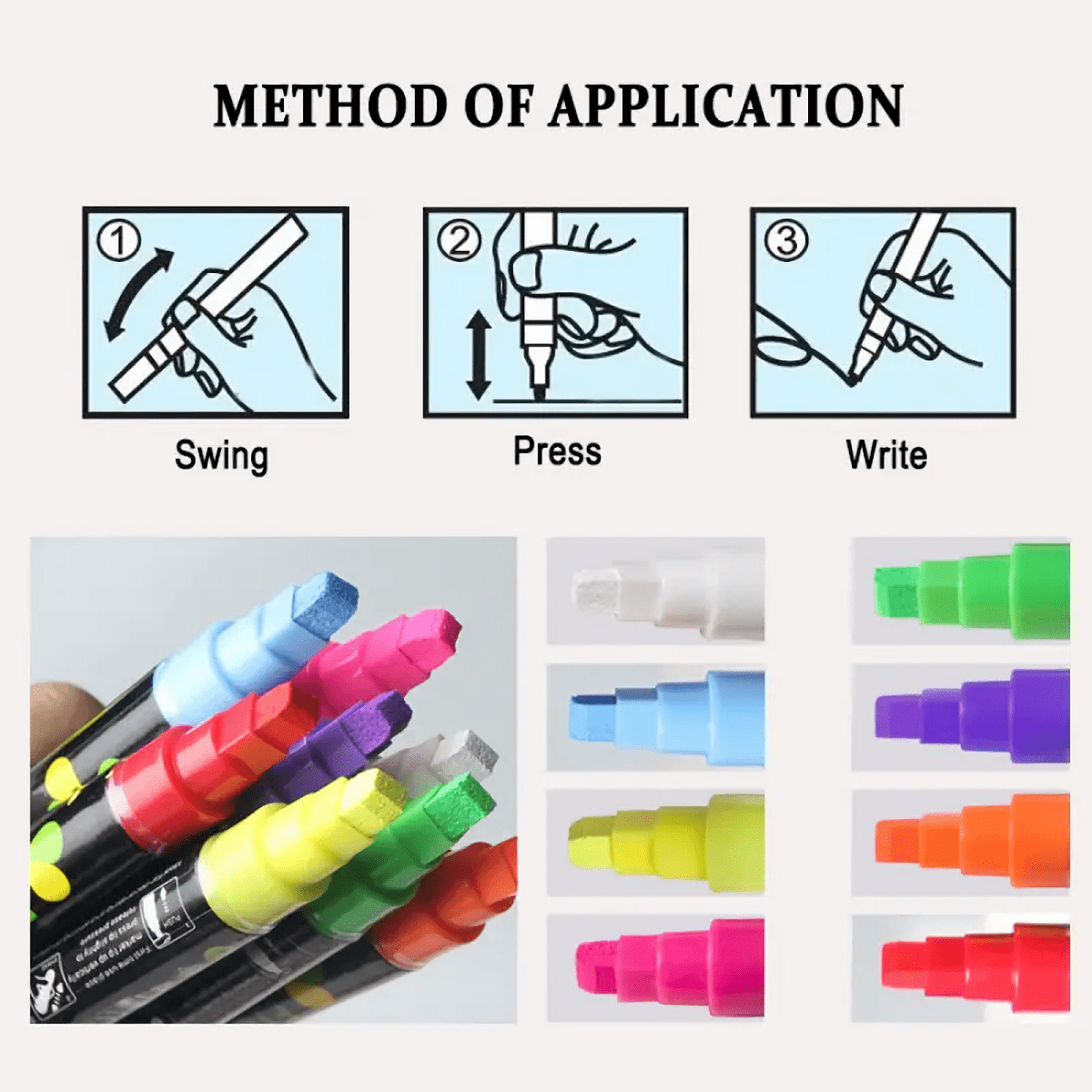 8 Colors Liquid Chalk Marker Pens - Random Colors, Washable & Wet Erase ...