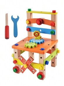 1 Pc Children'S Disassembly Manual Luban Chair Variable Nut Assembly Tool Chair Toy Multi-Functional Disassembly Screw Nut Maintenance Luban Chair As A Child'S Birthday Gift - Orange - View 1