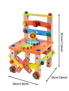 1 Pc Children'S Disassembly Manual Luban Chair Variable Nut Assembly Tool Chair Toy Multi-Functional Disassembly Screw Nut Maintenance Luban Chair As A Child'S Birthday Gift - Orange - View 2