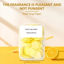 黃色檸檬香味,可拋式肥皂紙,便攜式迷你花瓣洗手紙,每片13克 - 黃色檸檬 - 查看 1