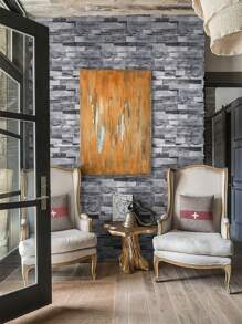 Grey Brick Wallpaper Peel And Stick Wallpaper Stone Wallpaper, Self Adhesive Removable Vintage Brick Wall Paper Faux Textured Wallpaper Home Decoration, Renovation Stickers Peel Wall Panels, Wall Paper, Wallpapers, Spring Decoration Items Refresh Your Home, Rama Decoration Stickers Gifts Birthday Graduation