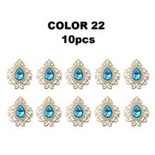 10pcs Gold Color Baroque Style Alloy Vintage Hollow Out Lace Pendant For Diy Jewelry Making, Handmade Bracelet Necklace Earring Hair Accessories, Bridal Wedding Dress Shoes Bag Decoration, Floral Arrangements, Invitation Card Gift Box Decoration - 10pcs - View 14