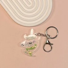 1個獨特的獨角獸造型鑰匙扣,裝飾著閃粉與灰塵設計,適用於掛在袋子、車鑰匙扣上 - 彩色 - 查看 4