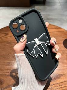 Diy Cartoon Bowknot Design Phone Case Compatible With Apple - Black - View 2