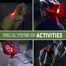 Gearbrite 2或4入組led安全燈,夾式閃光燈,適用於跑步者、狗狗、自行車、步行等,是最佳的高可視度反光裝備、自行車等配件 - 紅色 - 查看 5