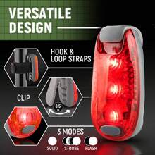 Gearbrite 2或4入組led安全燈,夾式閃光燈,適用於跑步者、狗狗、自行車、步行等,是最佳的高可視度反光裝備、自行車等配件 - 紅色 - 查看 2