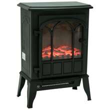 HOMCOM Chimenea Eléctrica de Pie Movible y Decorativo Calefactor Estufa 1000/2000W Llama LED con Termostato 39x23x56.5cm - Negro - Ver 6