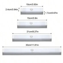 Led感應燈無線壁燈智能感應可充電夜燈廚櫃衣櫥燈梯燈10/15/21/30公分 - 白色 - 查看 2
