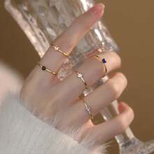 1pc Simple And Fashionable Heart Shaped Multi-Colored Cubic Zirconia S925 Sterling Silver Open Ring, Golden Color, Suitable For Women's Daily Wear - Heart Shaped Ring - View 3