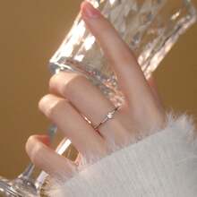 1pc Simple And Fashionable Heart Shaped Multi-Colored Cubic Zirconia S925 Sterling Silver Open Ring, Golden Color, Suitable For Women's Daily Wear - Heart Shaped Ring - View 4