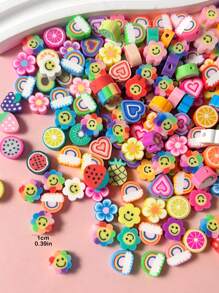 100pcs Fashionable Assorted Soft Ceramic Beads For Making Bracelets And Necklaces (Random Style)
