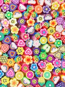 100pcs Fashionable Assorted Soft Ceramic Beads For Making Bracelets And Necklaces (Random Style)