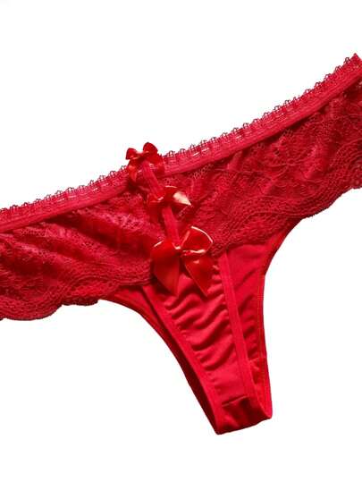 Calcinha Fio Plus Size 3 Lacinhos Renda Luxo Lingerie Feminina 48, 50, 52, 54, 56 CPS3L021