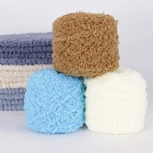 1捆100克珊瑚絨毛線球,適用於編織圍巾,毛衣及diy - 灰色 - 查看 7